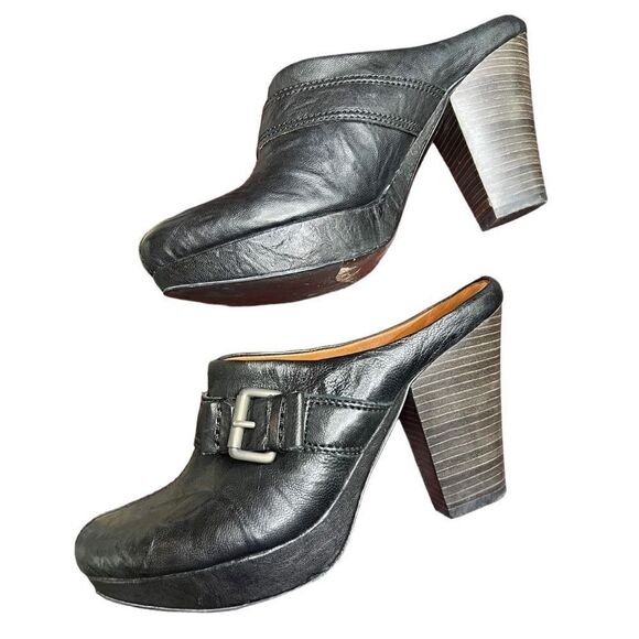 Gentle Souls Ophelia Black Leather Clog with Buckle Size 8 1/2 - Picture 1 of 11